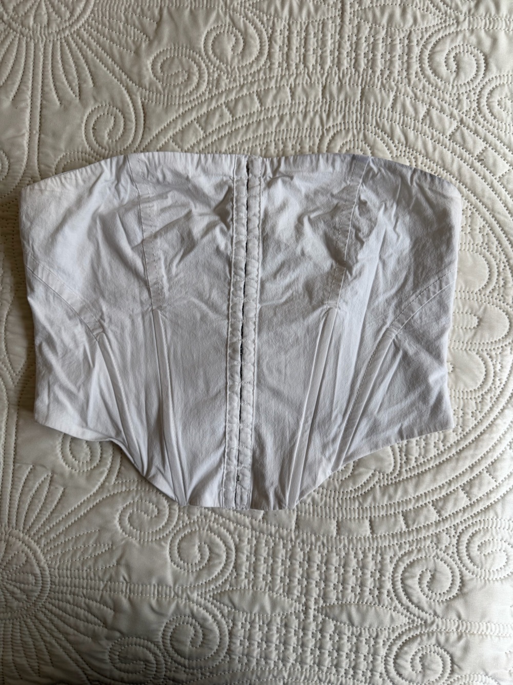 Fashion Nova Cropped Corset Top in White